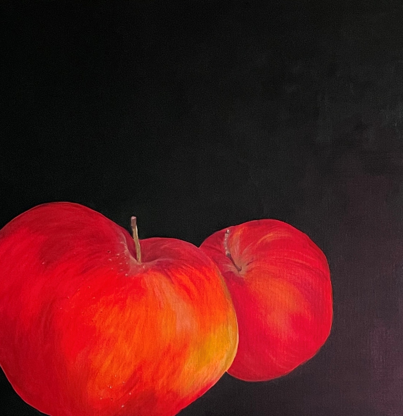Zwei Äpfel, 60 x 60 cm